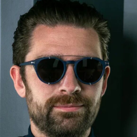 Men's JWW Jais Navy Sunglasses w/Silver Mirror Lenses & Metal Diffusers - Picture 1 of 9